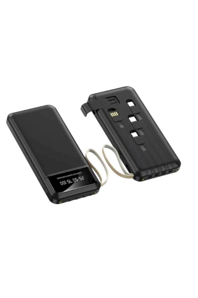 Powerbank Dijital Göstergeli Kablolu 4 Çıkışlı 10.000 Mah Taşınabilir Şarj Aleti TRM1011 Siyah ürün fotoğrafı