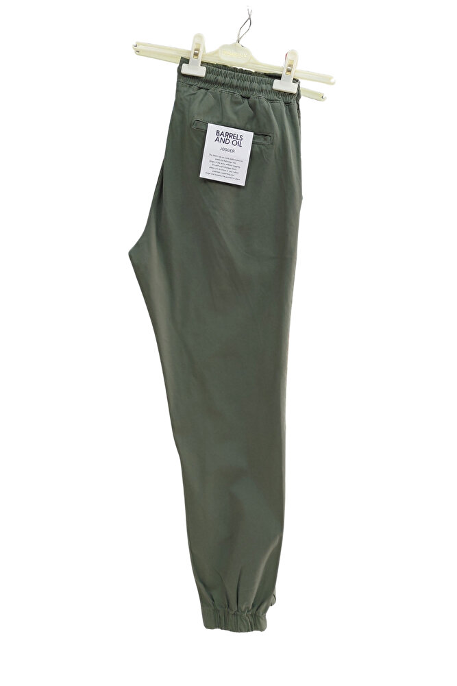 Erkek Beli Paçası Lastikli Cepli Rahat Kalıp Over Jogger Likralı Esnek Keten Gabardin Pantolon