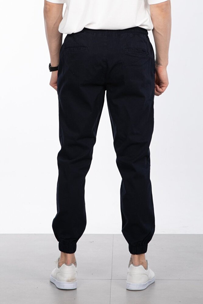 Erkek Beli Paçası Lastikli Cepli Rahat Kalıp Over Jogger Likralı Esnek Keten Gabardin Pantolon