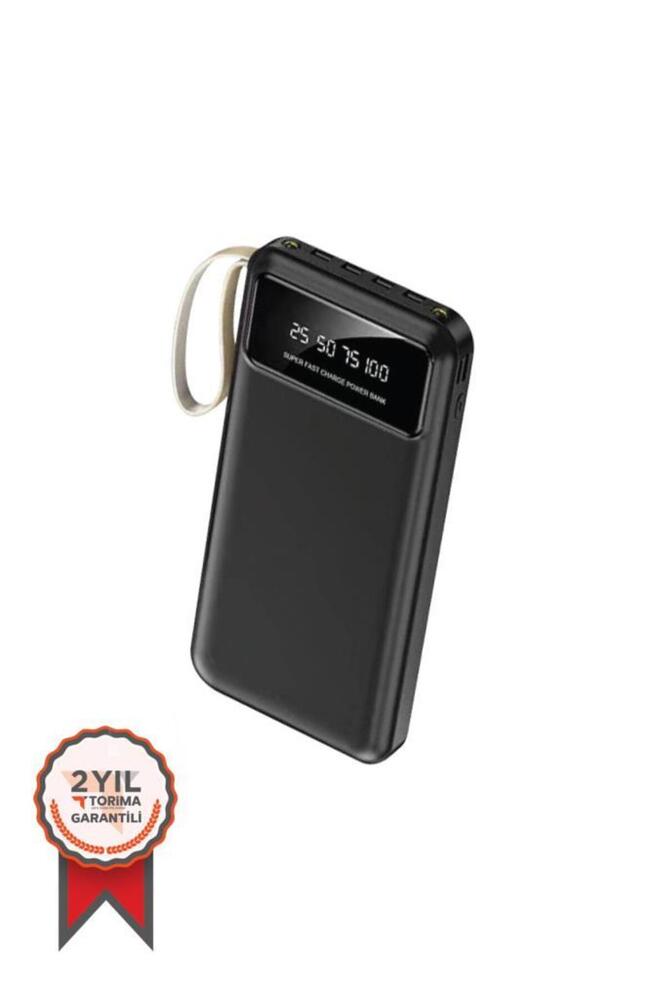 Powerbank Dijital Göstergeli Kablolu 4 Çıkışlı 10.000 Mah Taşınabilir Şarj Aleti TRM1011 Siyah ürün fotoğrafı