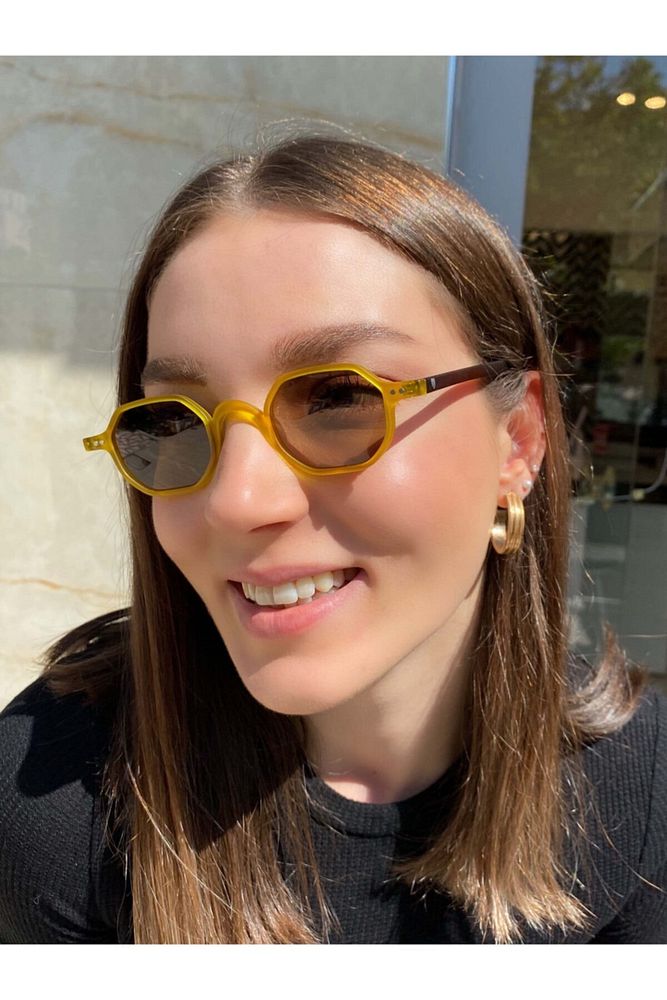 Eyewear Turuncu Oval Metal Detaylı Güneş Gözlüğü Tg 1336 C.1301