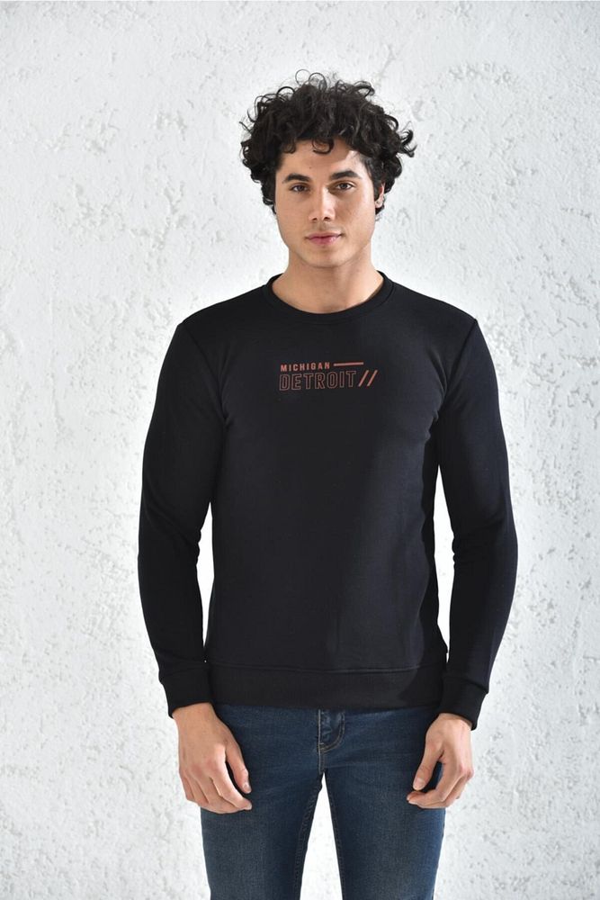 Rodi Jeans Erkek Baskılı Bisiklet Yaka Sweatshirt