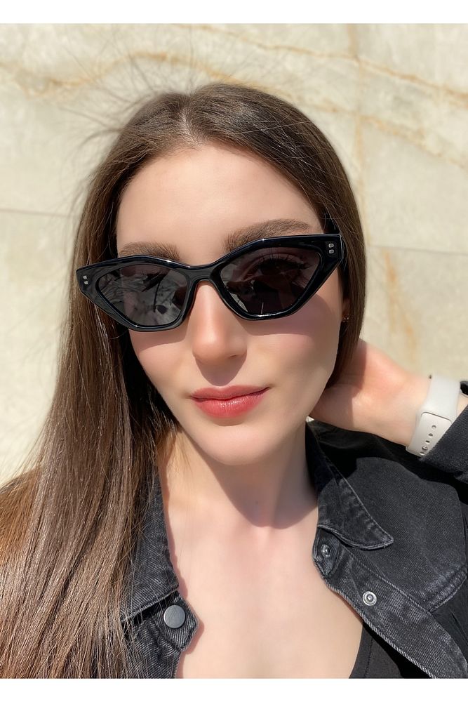 Eyewear Geometrik Cat Eye Güneş Gözlüğü Siyah Rb-8801 C1