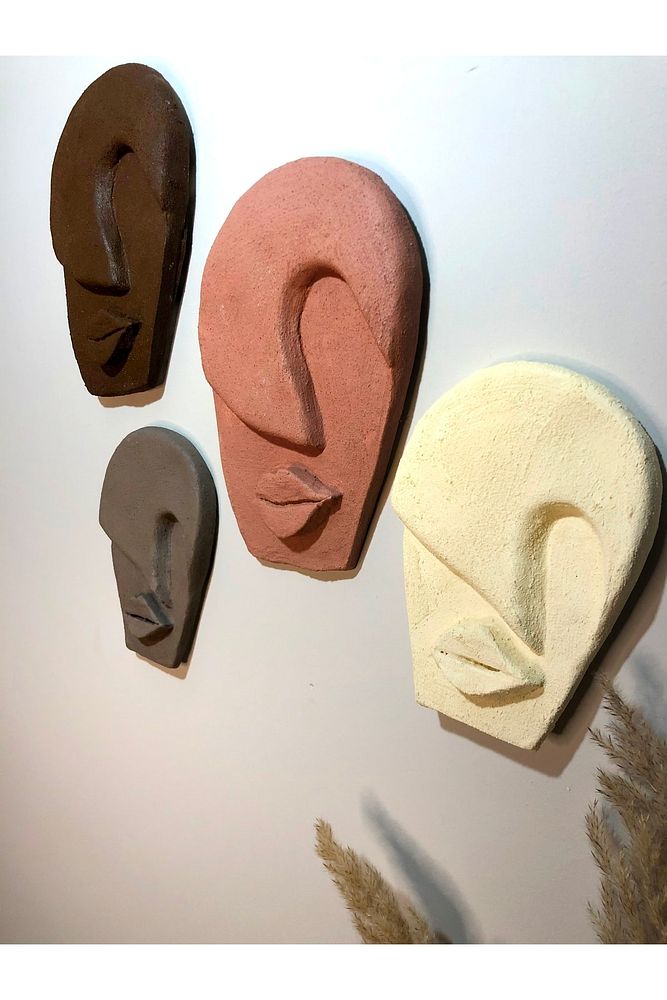 El Yapımı Özel Pigment Boya Uygulamalı Duvar Dekoru Maskeler