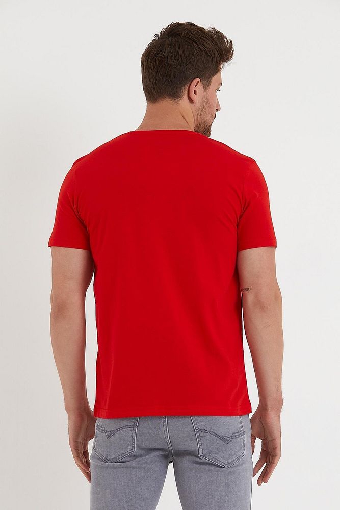 Rodi Jeans Erkek Bisiklet Yaka Cep Detaylı Gentleman Baskılı Pamuk T-Shirt
