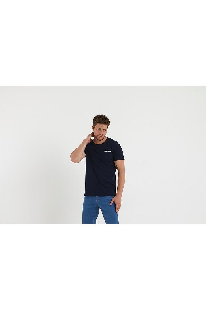 Rodi Jeans Erkek Bisiklet Yaka Cep Detaylı Gentleman Baskılı Pamuk T-Shirt