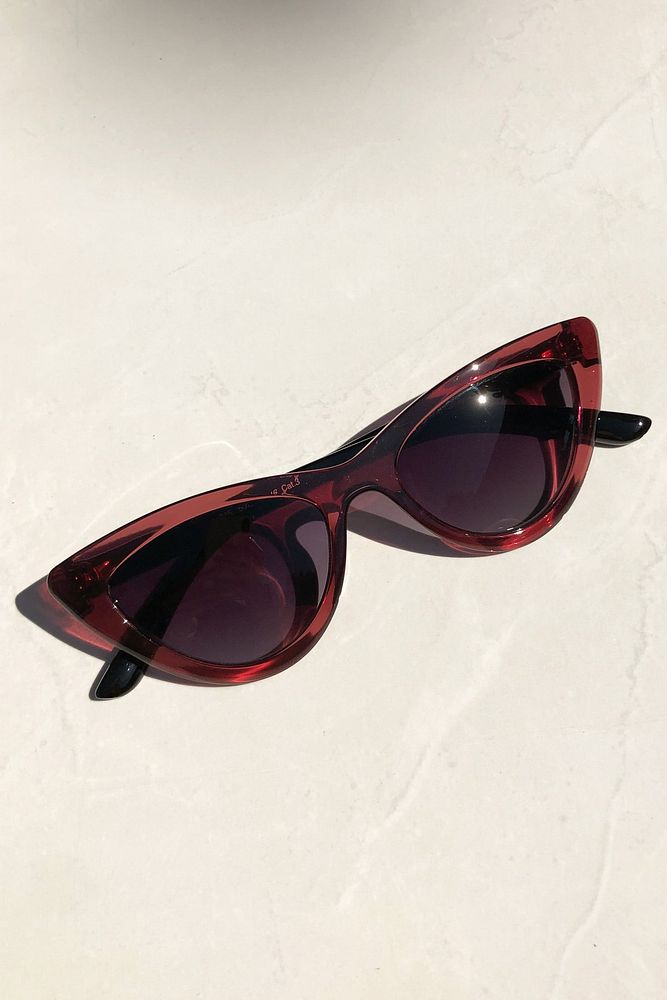 Şeffaf Bordo Polarize Cat Eye Kadın Güneş Gözlüğü 965 Col.1506