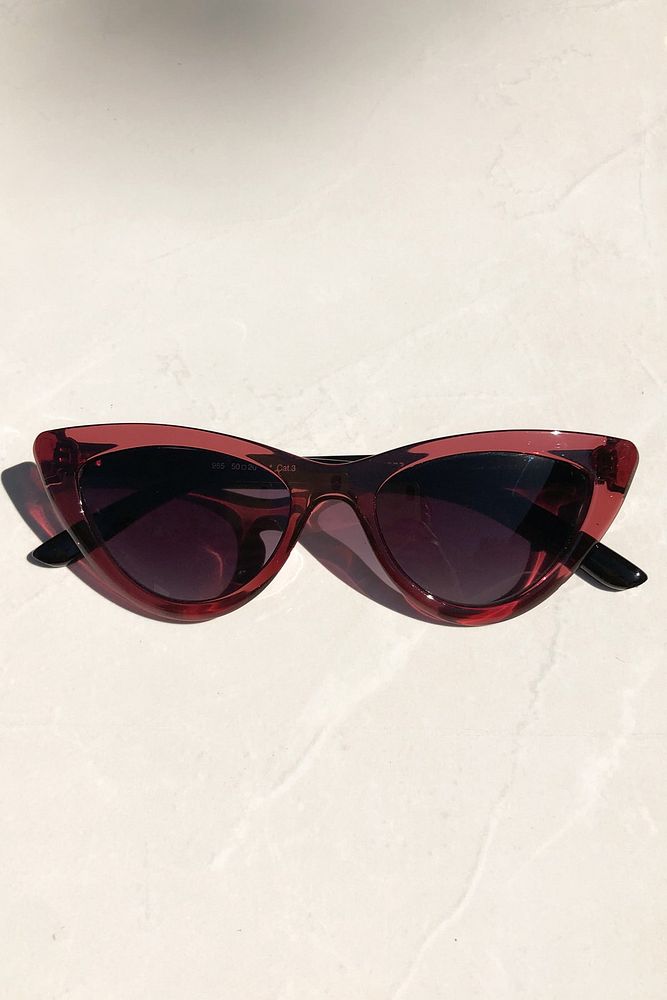 Şeffaf Bordo Polarize Cat Eye Kadın Güneş Gözlüğü 965 Col.1506