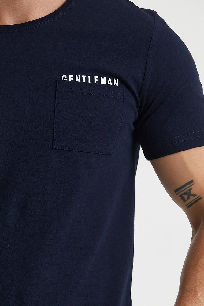 Rodi Jeans Erkek Bisiklet Yaka Cep Detaylı Gentleman Baskılı Pamuk T-Shirt