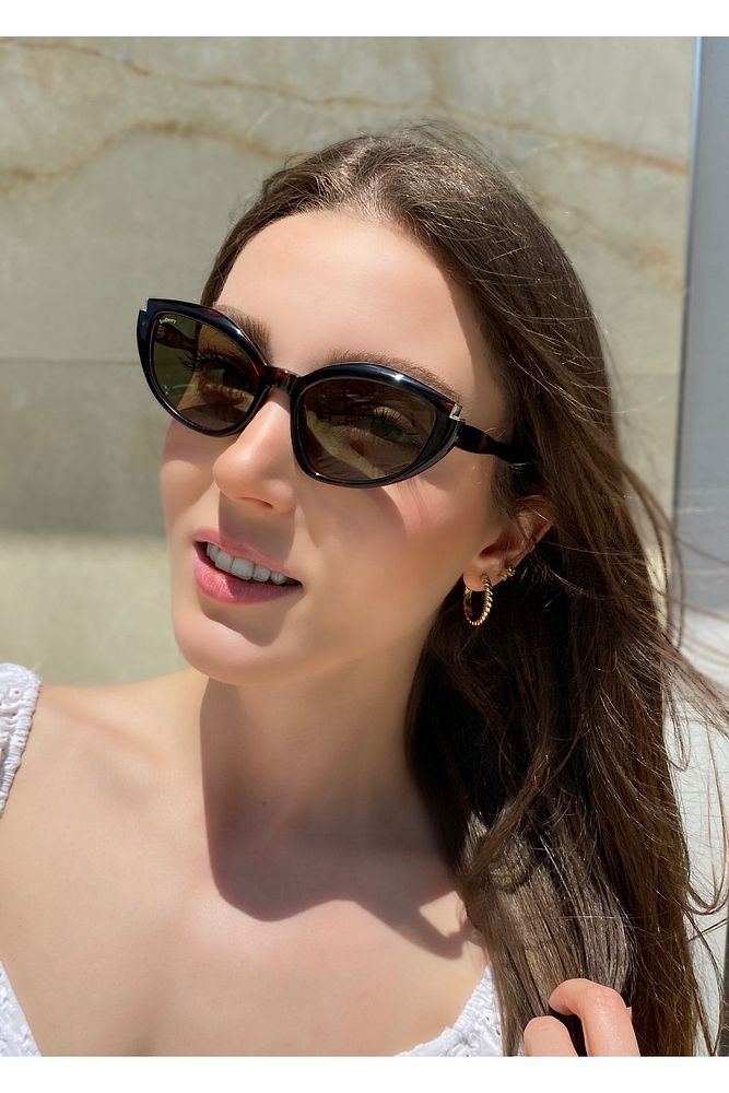 Eyewear Kırçıllı Kahve Cat Eye Güneş Gözlüğü Rb-5512 C2