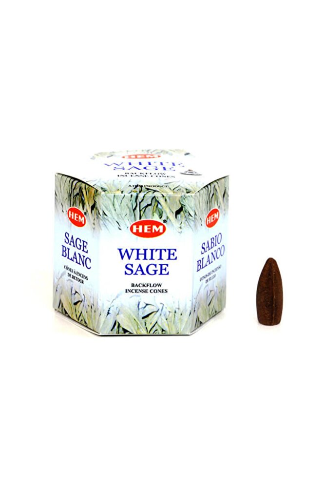 White Sage Back Flow Cones 40 Adet Konik Tütsü