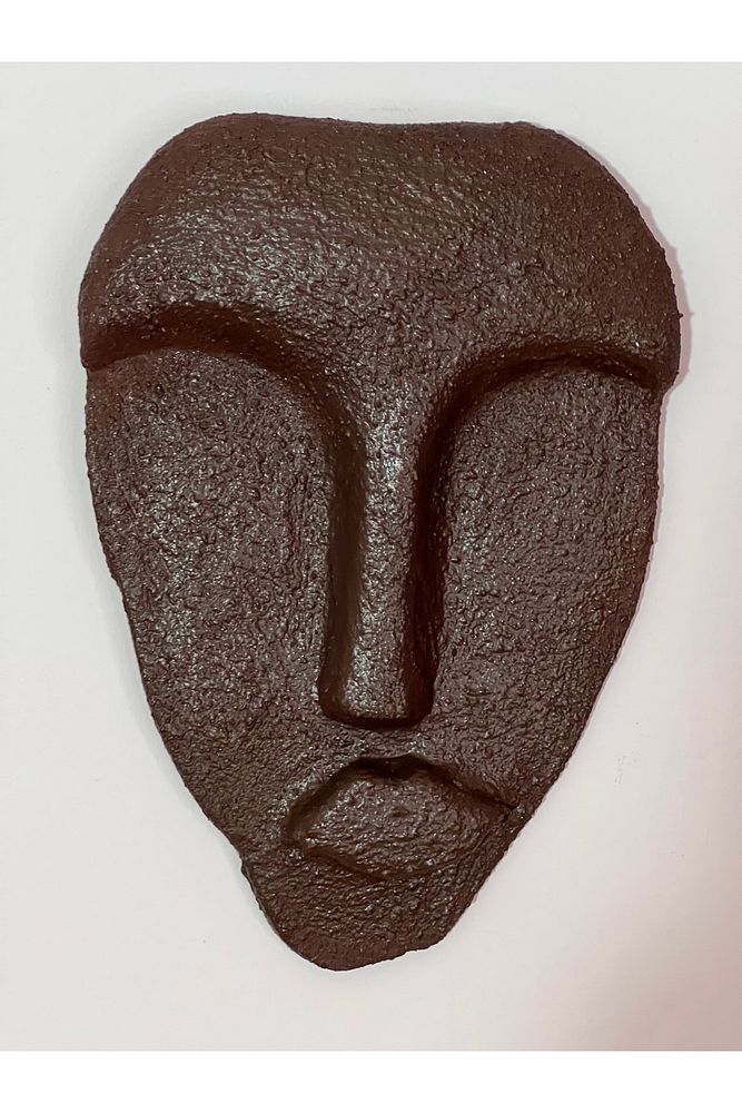 Özel Tasarım Dekoratif Duvar Maskeleri 5'li Set, Ev Dekoru, Kahverengi Dekor