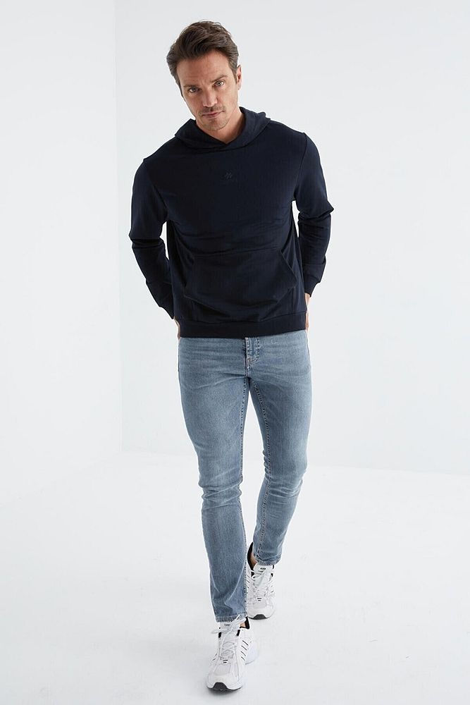 Tommy Life Erkek Kapüşonlu Şardonlu 3 İplik Sweatshirt