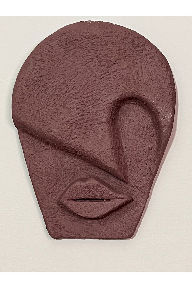 Soyut Tasarım El Yapımı Özel Pigment Boyalı Salon Oturma Odası Mutfak Duvar Dekoru Taş Mask 5'li Set