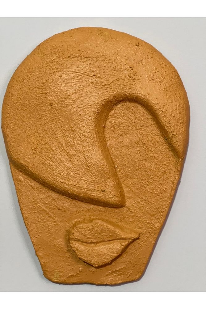 Soyut Tasarım El Yapımı Özel Pigment Boyalı Salon Oturma Odası Mutfak Duvar Dekoru Taş Mask 5'li Set