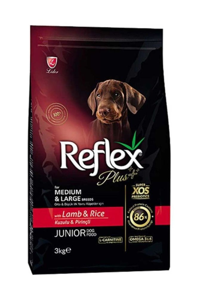 Reflex 3kg Plus Orta Ve Büyük Irk Kuzulu Pirinçli Yavru Köpek Maması