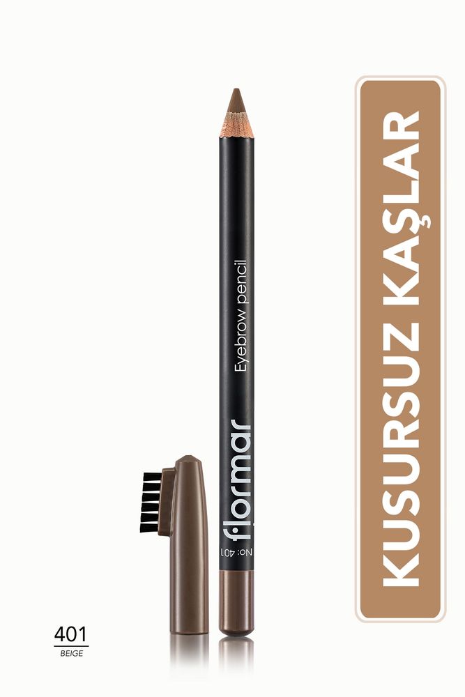 Özel Fırça Kapaklı Kaş Kalemi (Açık Kahverengi) - Eyebrow Pencil - 401 - 8690604109418