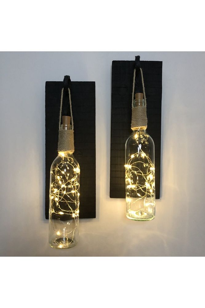 Siyah Led Işıklı Duvar Aplik 2li