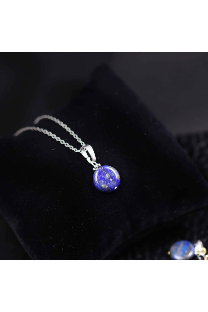 Lapis Lazuli Taşı (YUVARLAK KESİM) Doğal Taş Kolye
