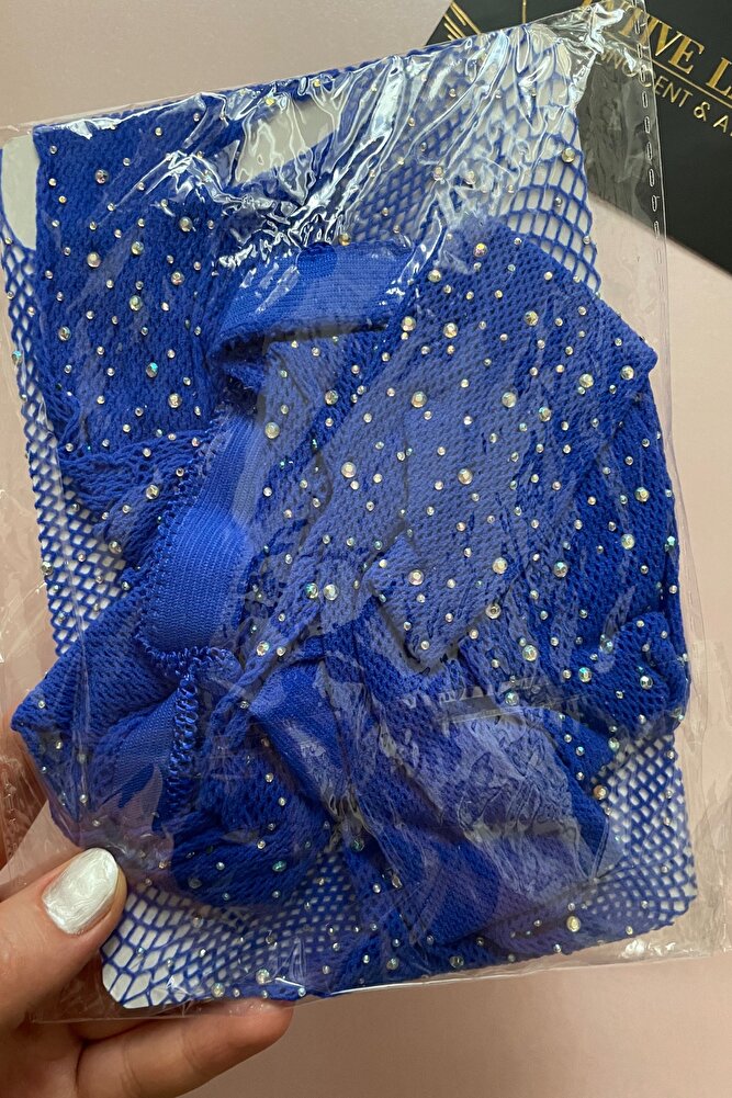 Intive Lingerie Jenna Kadın Jartiyerli Ağı Açık Taşlı File Çorap (Intive Special)