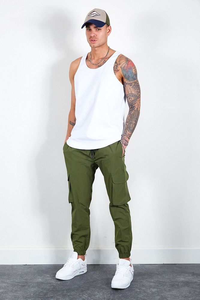 Erkek Beli Lastikli Slim Fit Paraşüt Jogger Pantolon