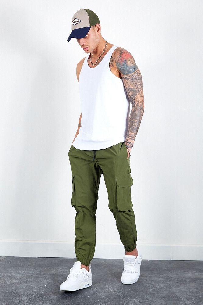 Erkek Beli Lastikli Slim Fit Paraşüt Jogger Pantolon