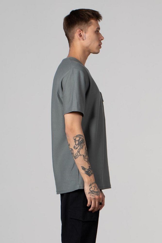 Barrels And Oil Erkek Açık Haki Relaxed Fit Cepli Bisiklet Yaka Pike T-shirt