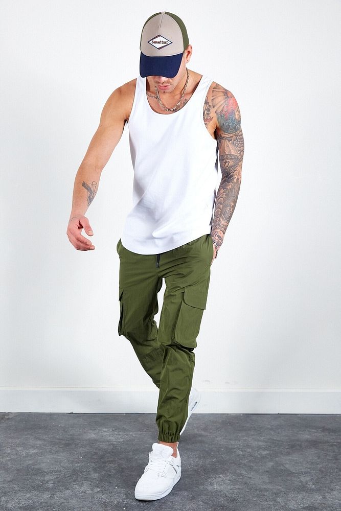 Erkek Beli Lastikli Slim Fit Paraşüt Jogger Pantolon