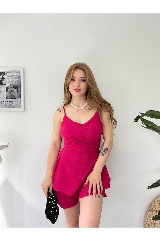 Askılı Şortlu Ayrobin Elbise