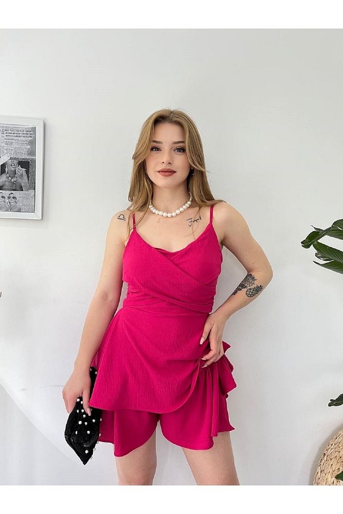 Askılı Şortlu Ayrobin Elbise