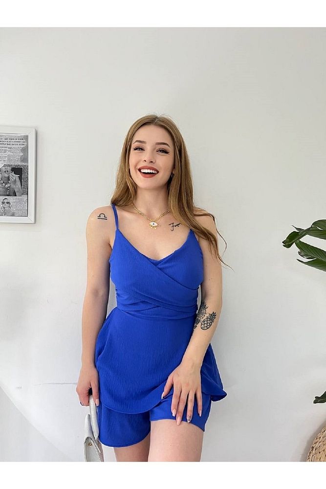 Askılı Şortlu Ayrobin Elbise