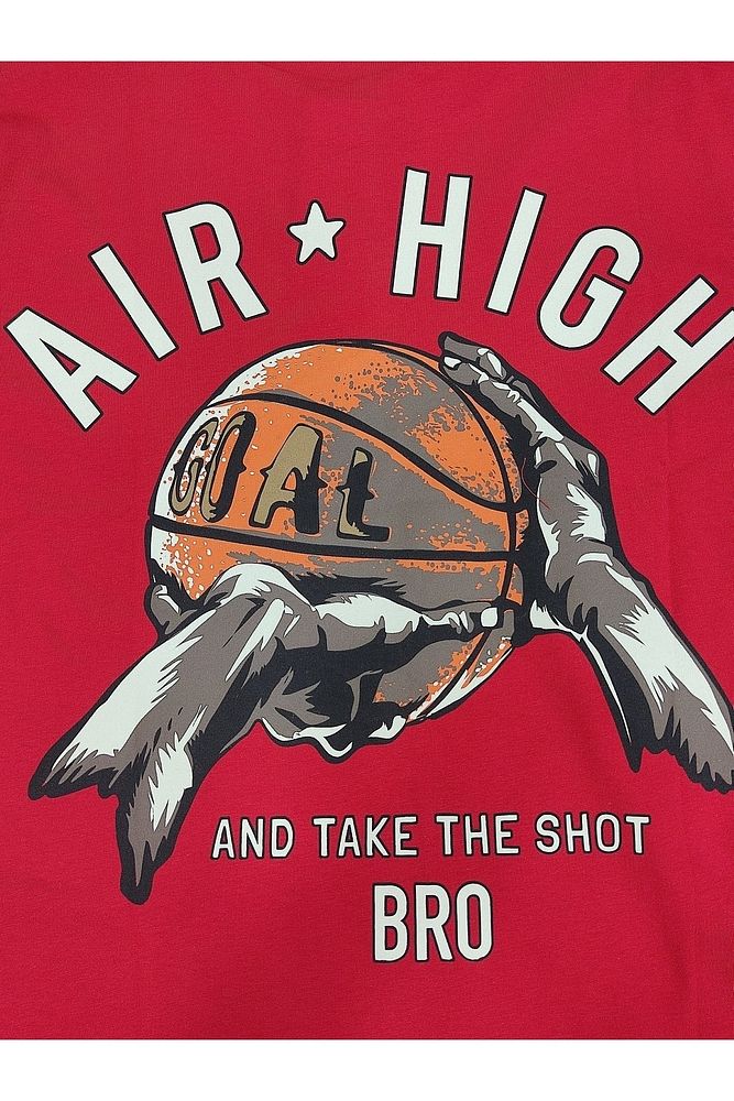 Erkek Air High Baskılı Oversize T-shirt