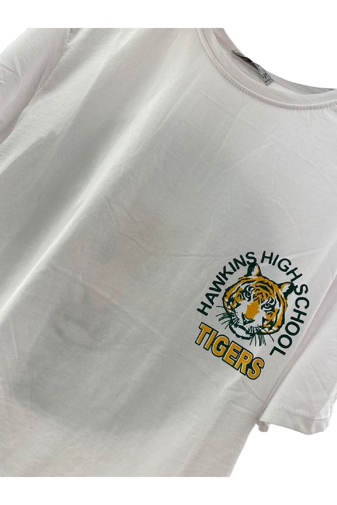 Bay Beyaz Ön Ve Arka Arslan Baskılı T-shirt