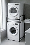 Çamaşır Makinesi Rafı Metal Siyah 66 cm