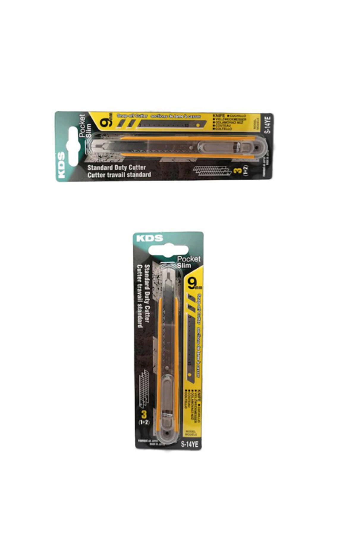 S-14YE Pocket Slim 9mm Snap-Off Cutter – Yellow (Pack of 2)