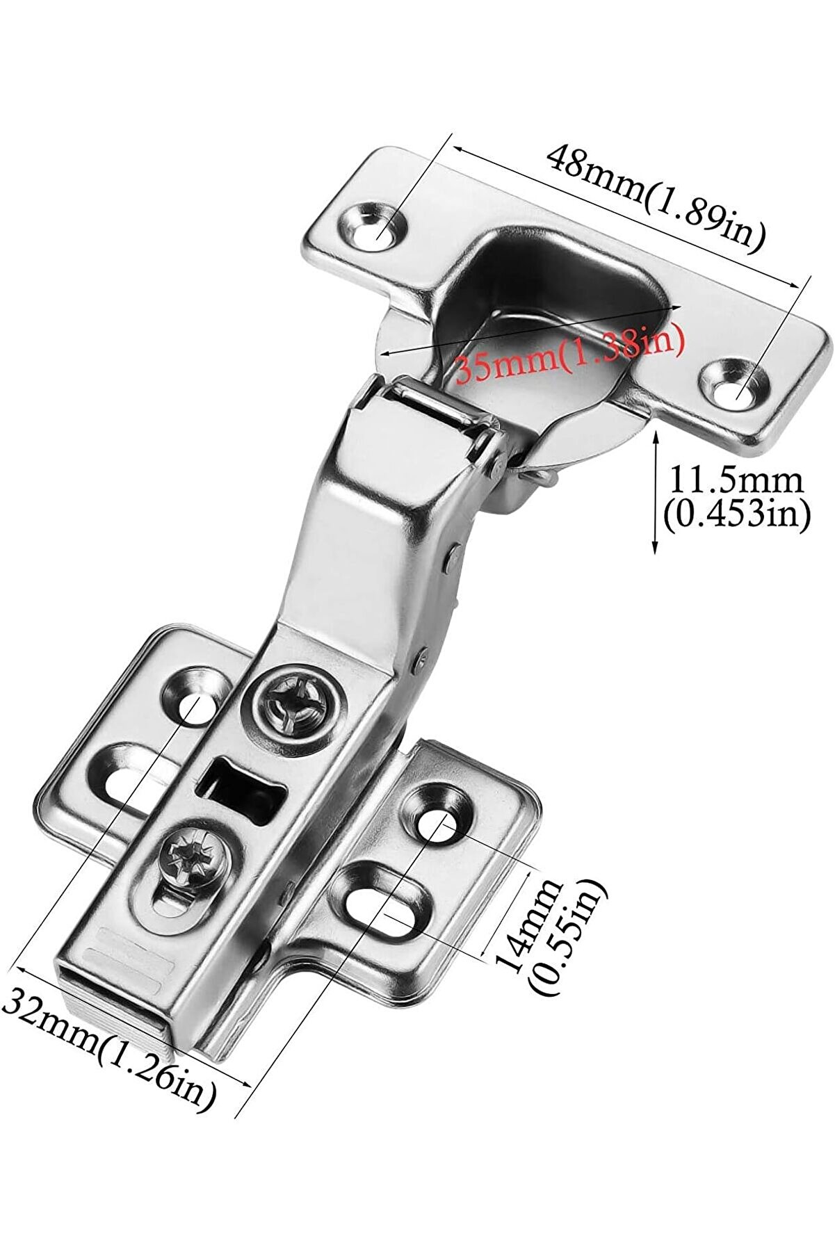 Type-C Inset Cabinet Hinges (4 PCS Set) – Soft-Close European Style, 1