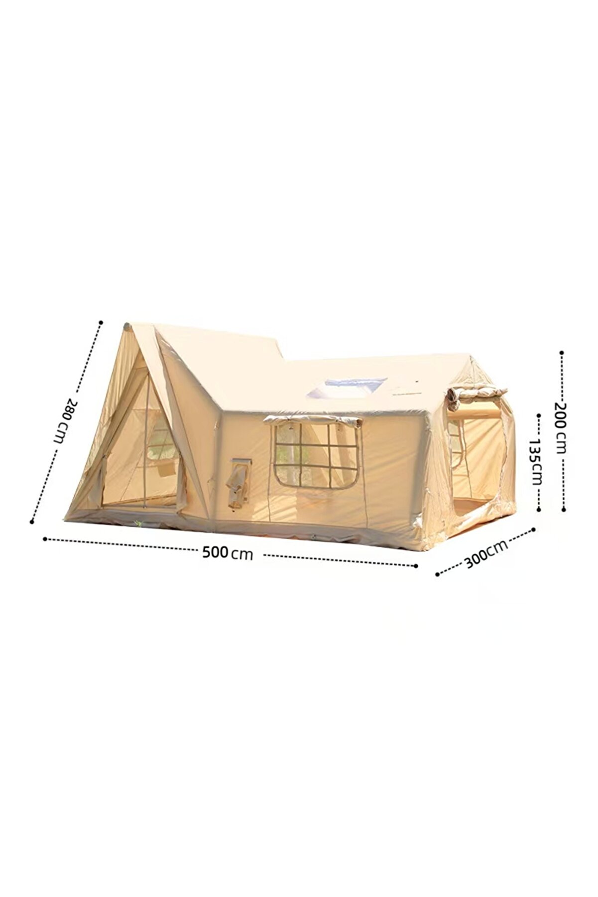 SHUFA Castle Şişme Çadır 500*300*280cm Şeffaf Pencereli ve Kapılı
