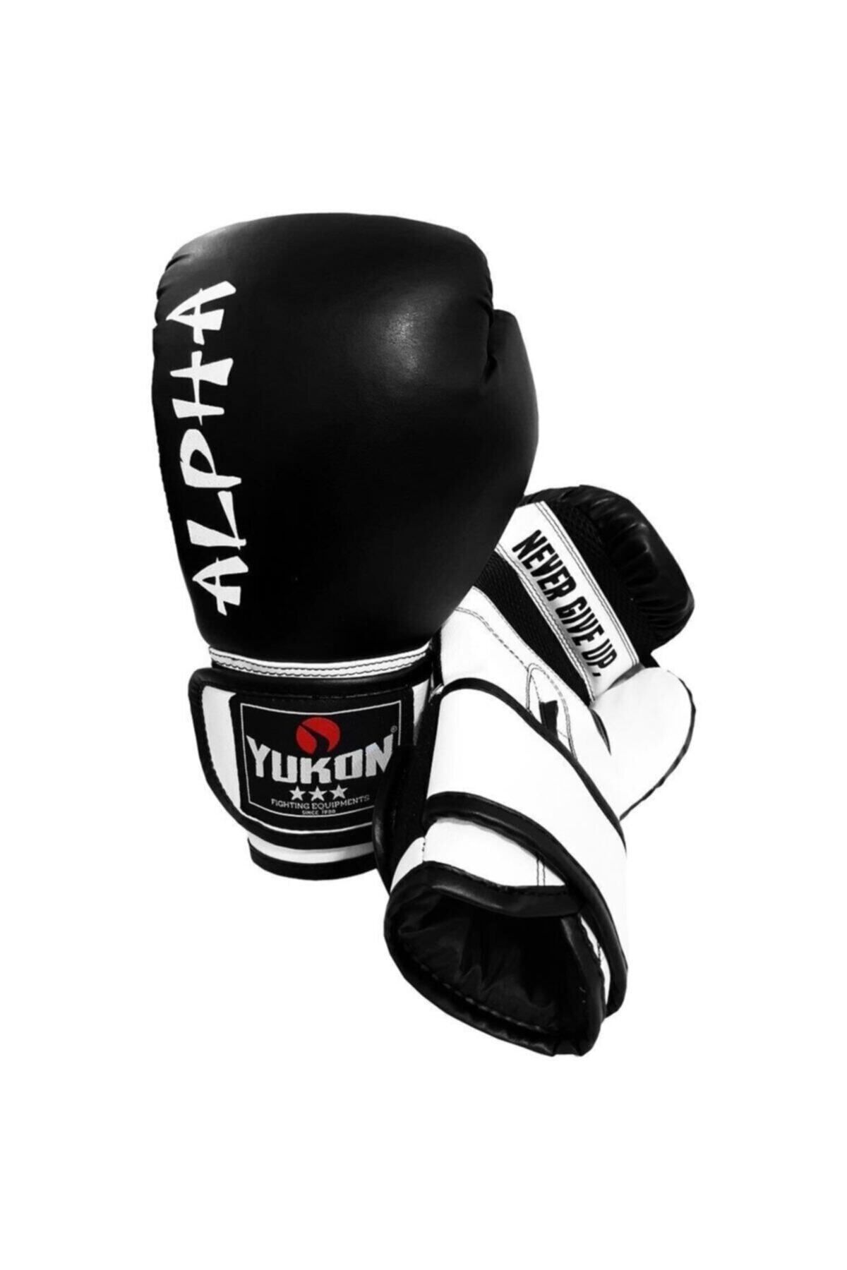 Suni Deri Boks Eldiveni Alpha Muay Thai Eldiveni Kick Boks Eldiveni Siyah