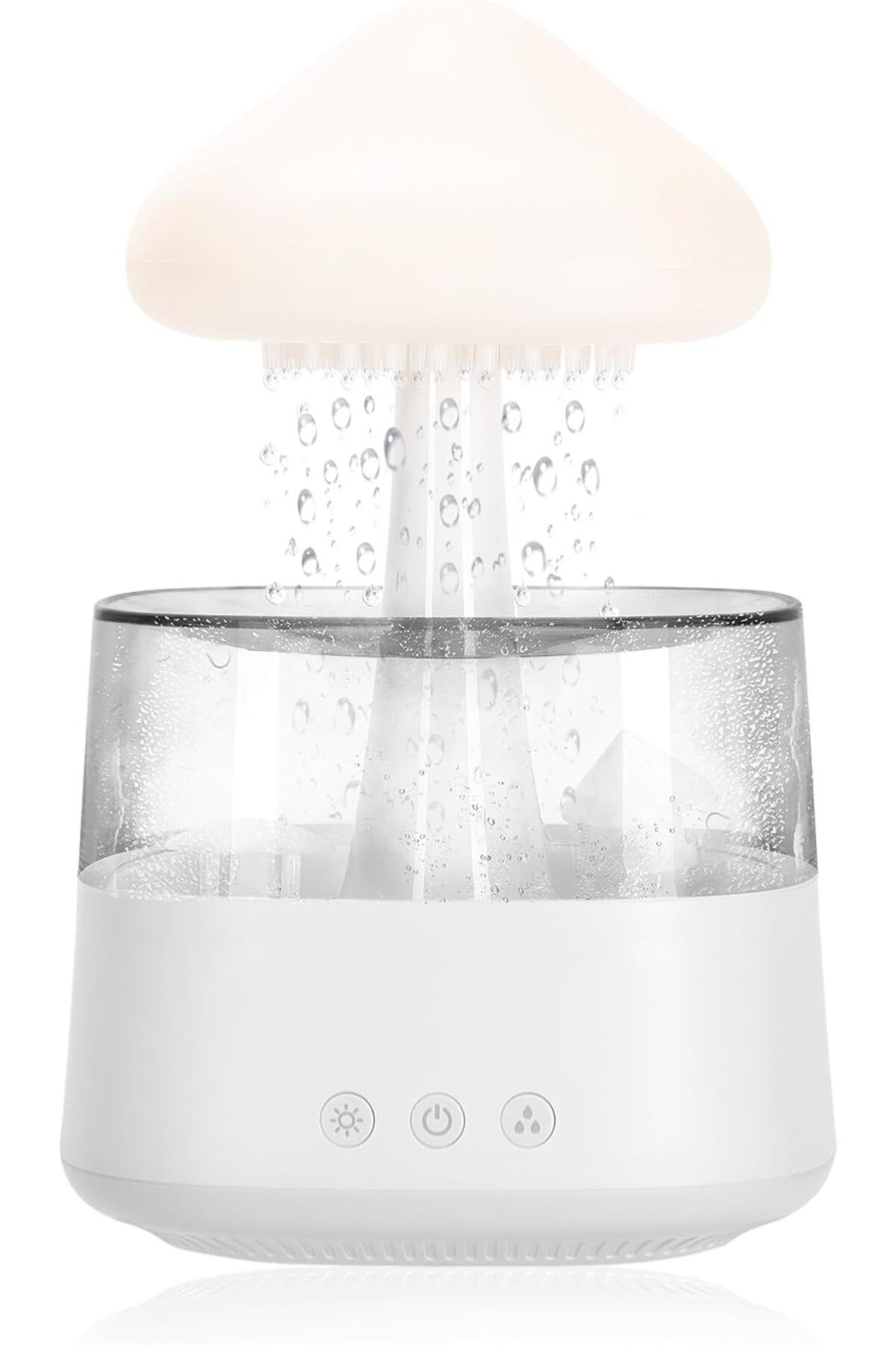 Yağmur Bulutu Nemlendirici, Ayarlanabilir LED Işıklı Su Damlası Beyaz Gürültü Nemlendirme Masası