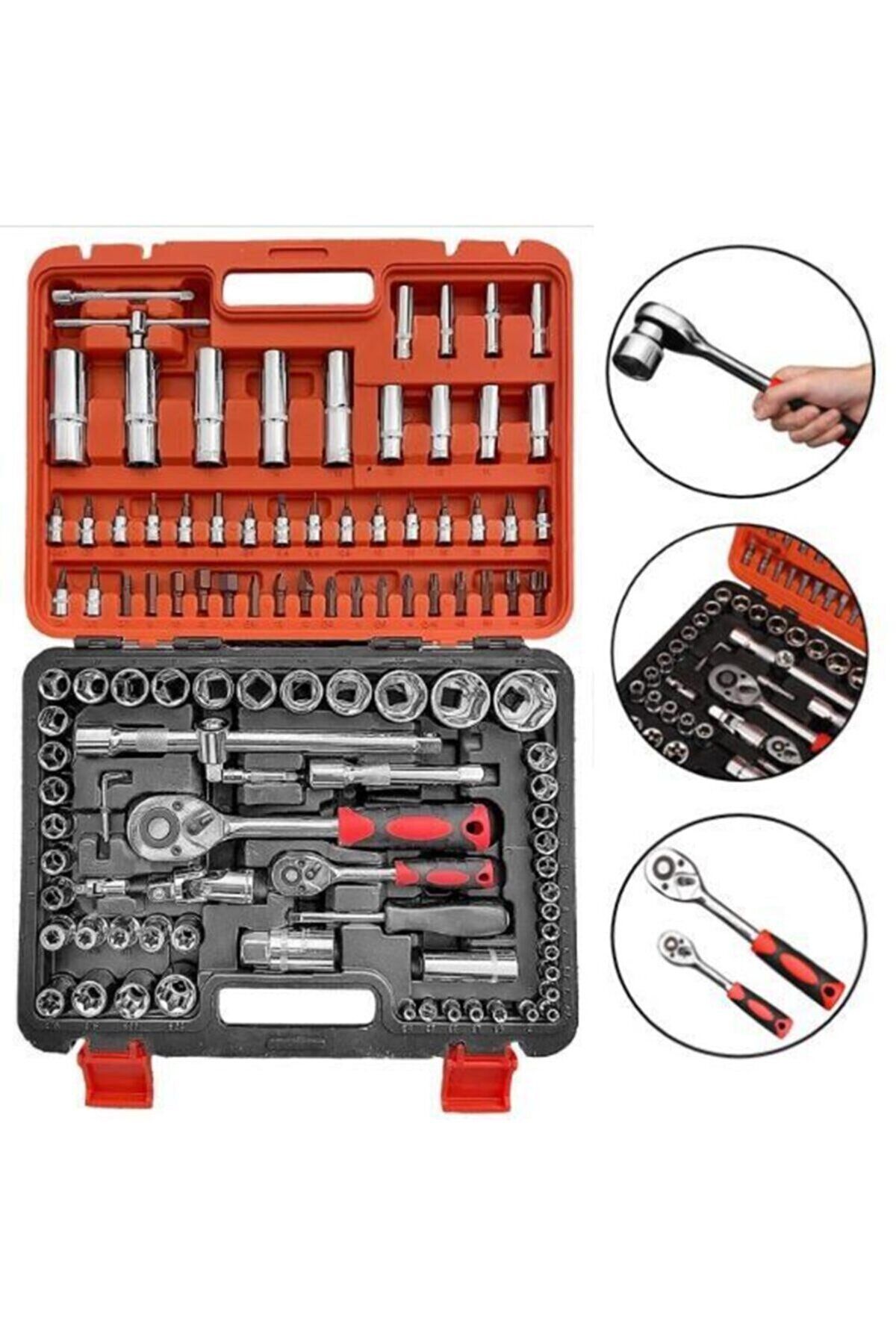 108 Pcs Crv Çeliği Profesyonel Parlak Lokma Takımı 1/2-1/4 (108 Parça)