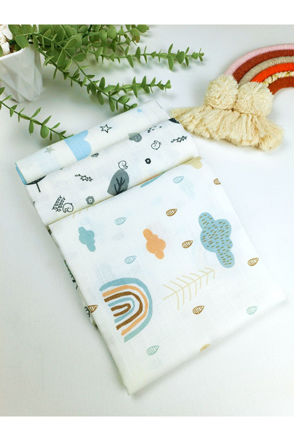 Müslin Battaniye Müslin Örtü 80*80 Cm Müslin Bez Organik Müslin 3 Lü Set Battaniye