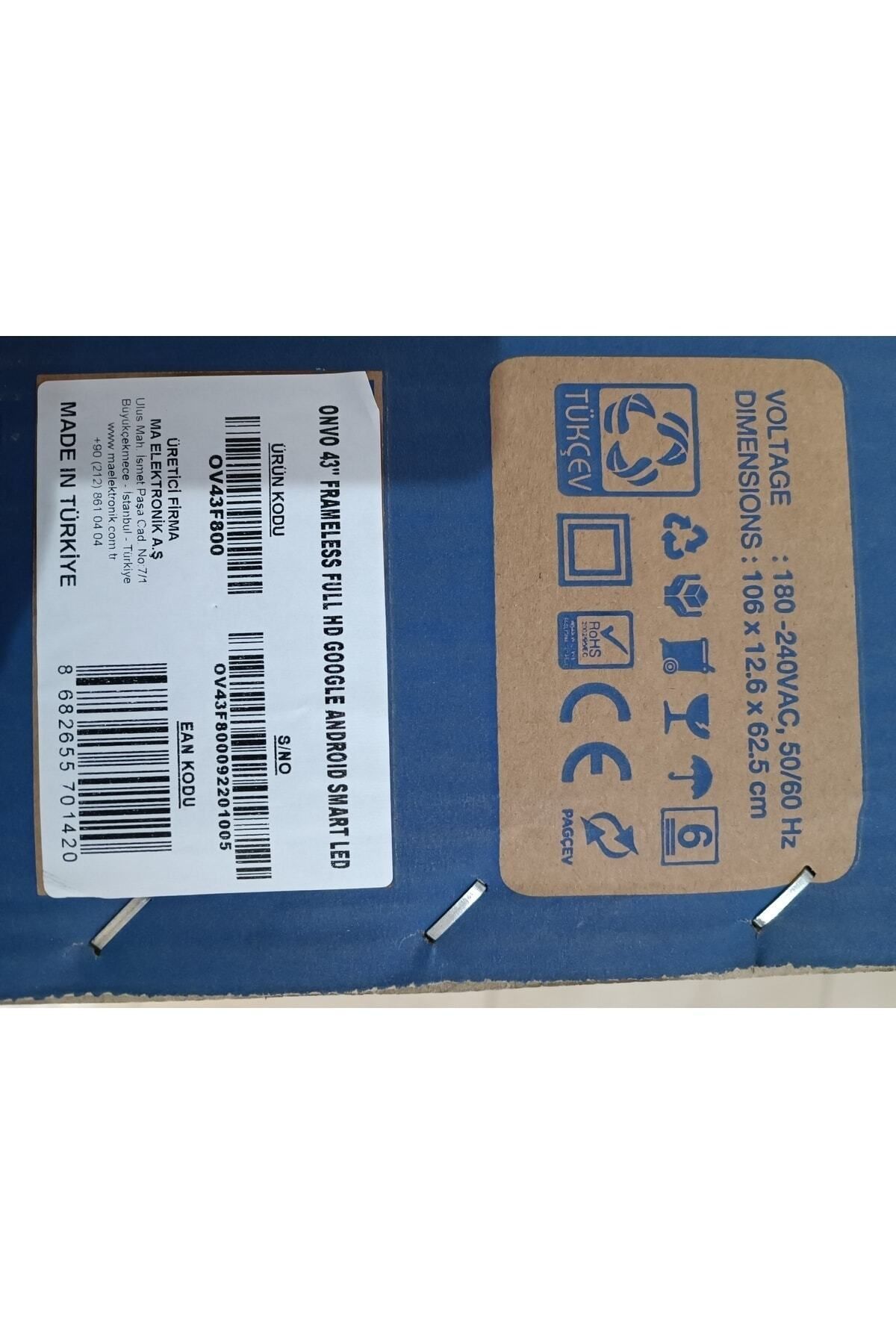 OV43F800 43" 109 Ekran Uydu Alıcılı Ful HD Smart LED TV