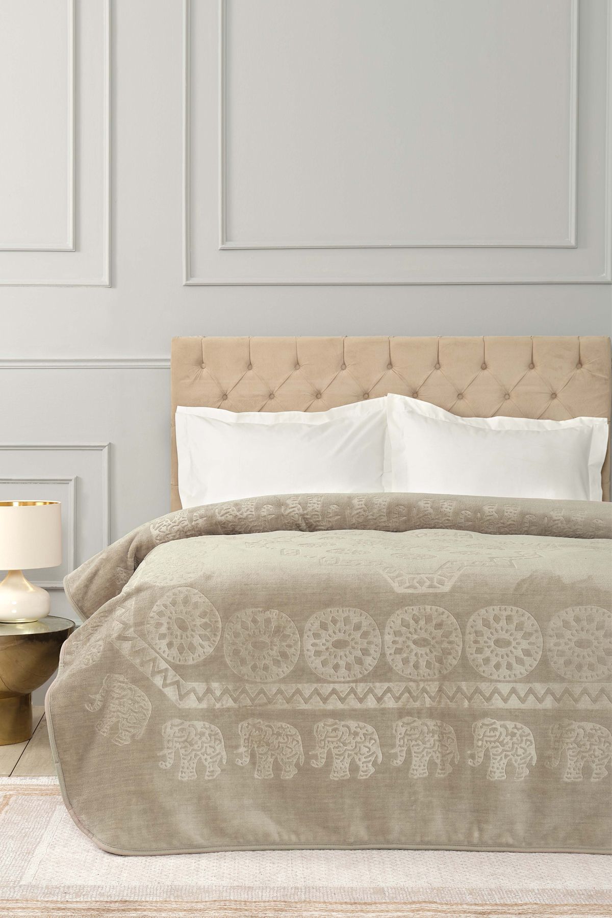 Elephant Vizon Çift Kişilik Soft Embosy Battaniye