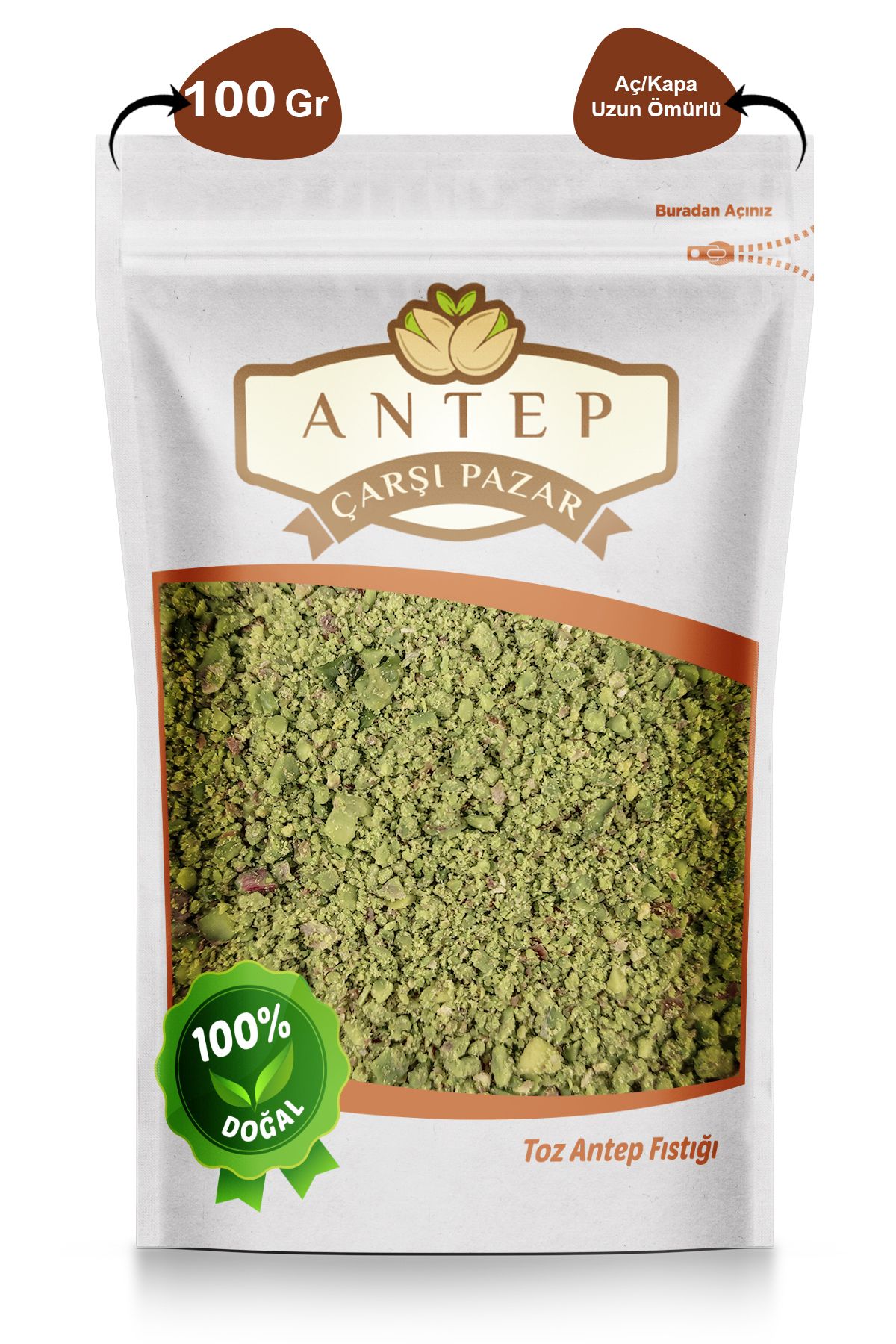 Toz Antep Fıstığı (Boz İçten Çekilmiş) | 100 Gr.