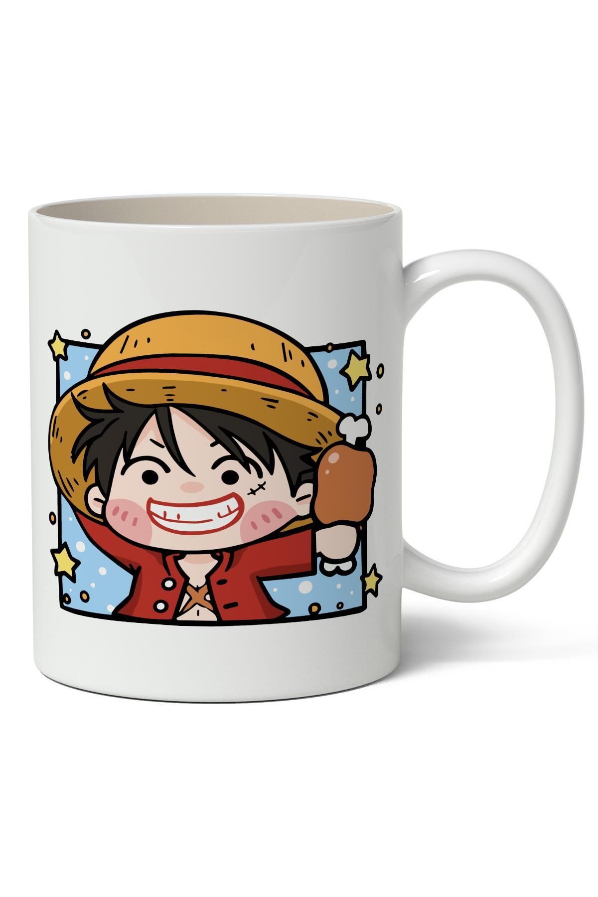 One Piece Monkey D. Luffy Cute Avatar Baskılı Kişiye Özel Kupa Bardak - Sevgiliye Arkadaşa Hediye