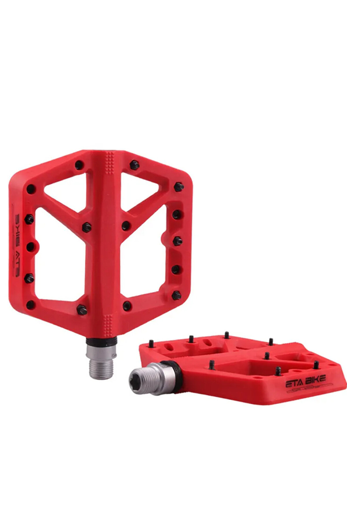 Rulmanlı, Kaymaz, Geniş Bisiklet Platform Pedalı 8 Çivili Plastik Pedal Bisiklet Yedek Parça