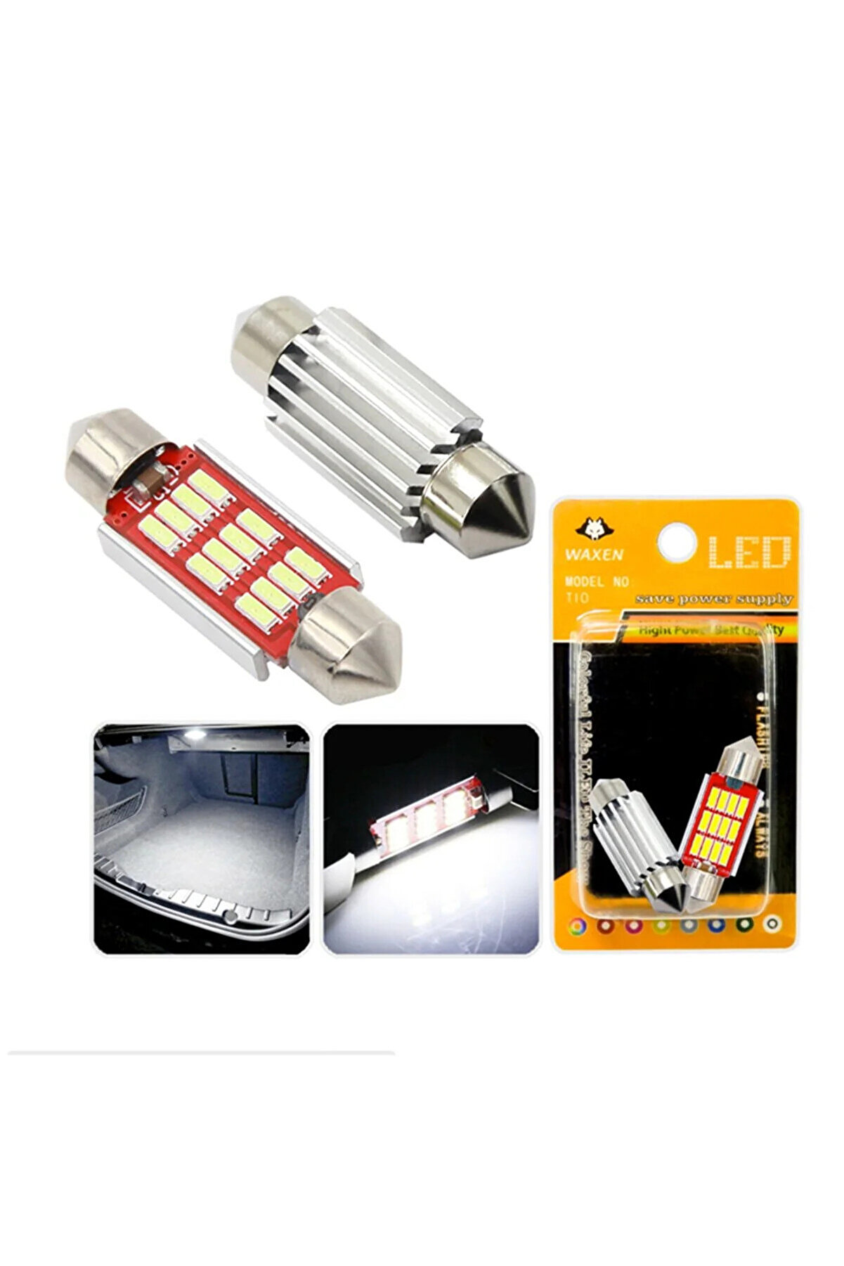 Sofit Plaka 2adet Bagaj Tavan Iç Aydınlatma Ampulü Canbus 41 Mm 6 Led C5w 6500k Beyaz Güçlü Işık Ne