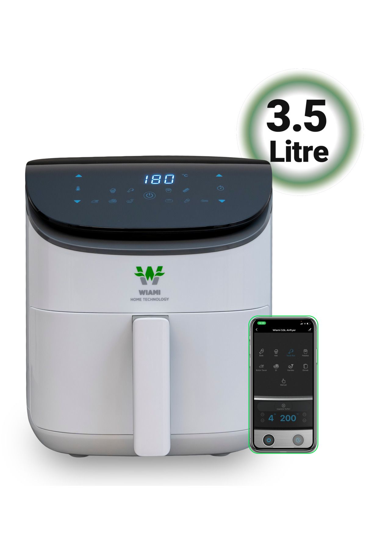 Air Fryer 3.5 Litre Beyaz Akıllı Fritöz