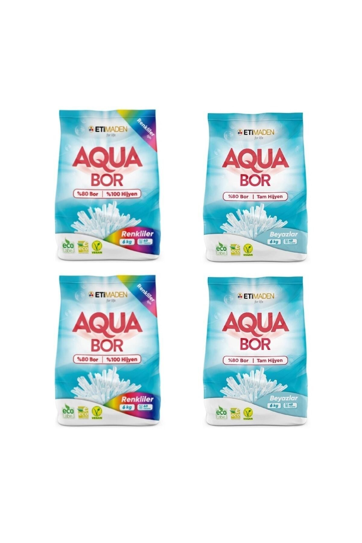 Etimaden Aqua Bor Deterjan (BORON) Karışık Beyazlar Ve Renkliler 6 Kg X 4 Adet