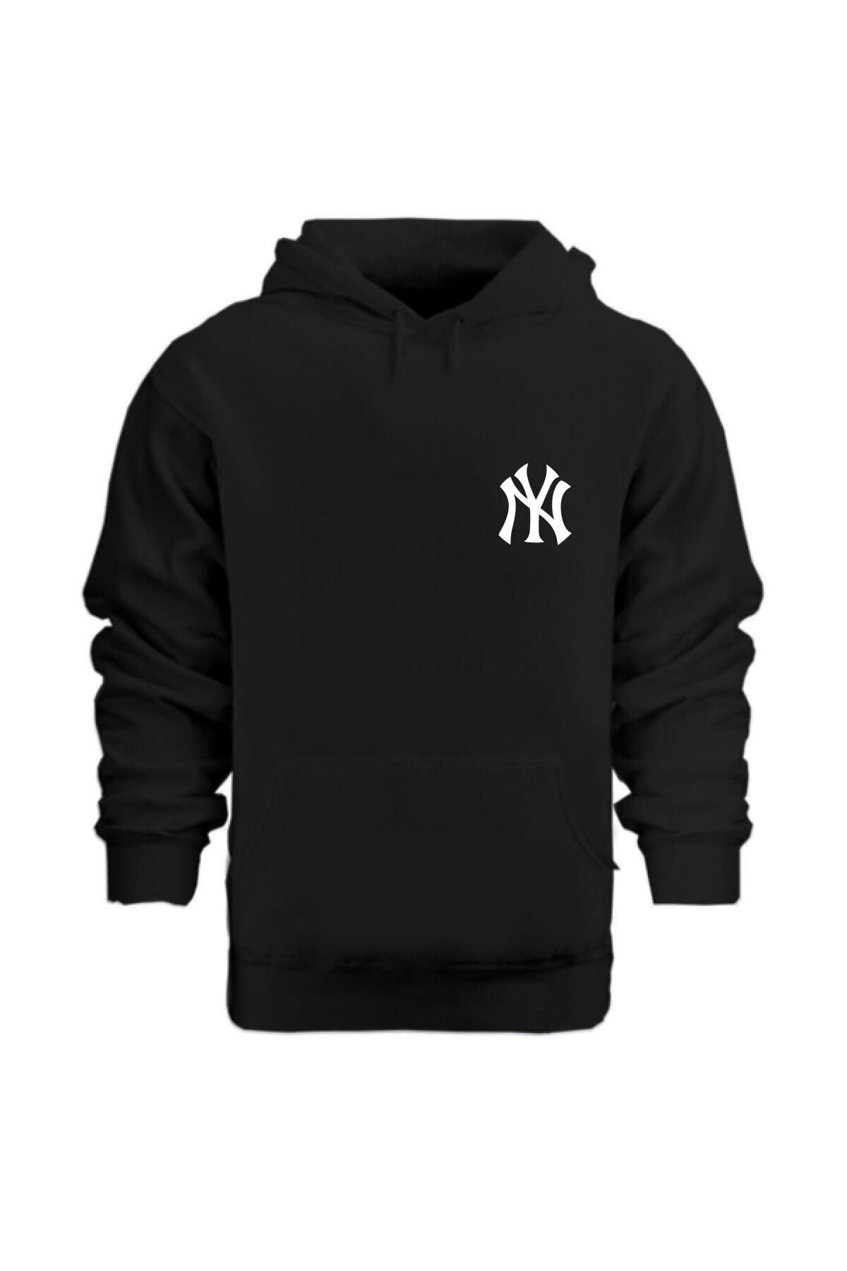 Unısex Siyah Hoodie Kapüşonlu Sweatshirt Içi Pamuklu